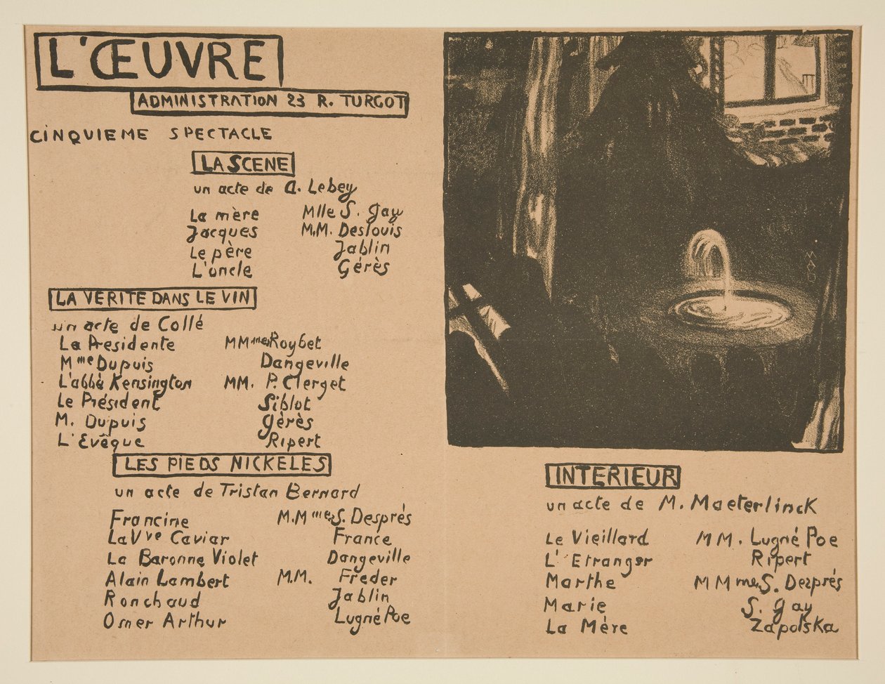 Programme of the Theatre of L by Maurice Denis