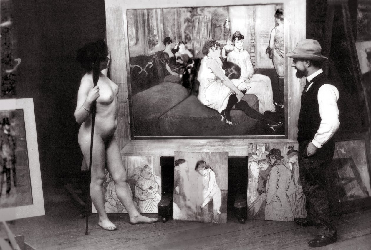Henri de Toulouse-Lautrec in His Studio by Maurice Guibert