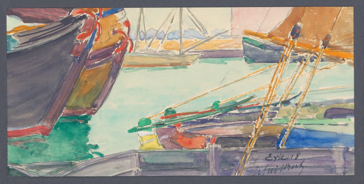 Ships in a Canal by Maurice Guilbert