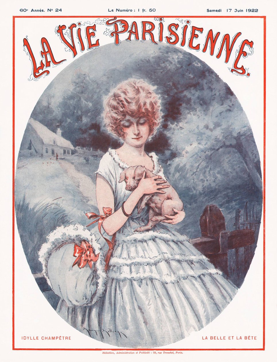 La Vie Parisienne Magazine Cover by Maurice Millière