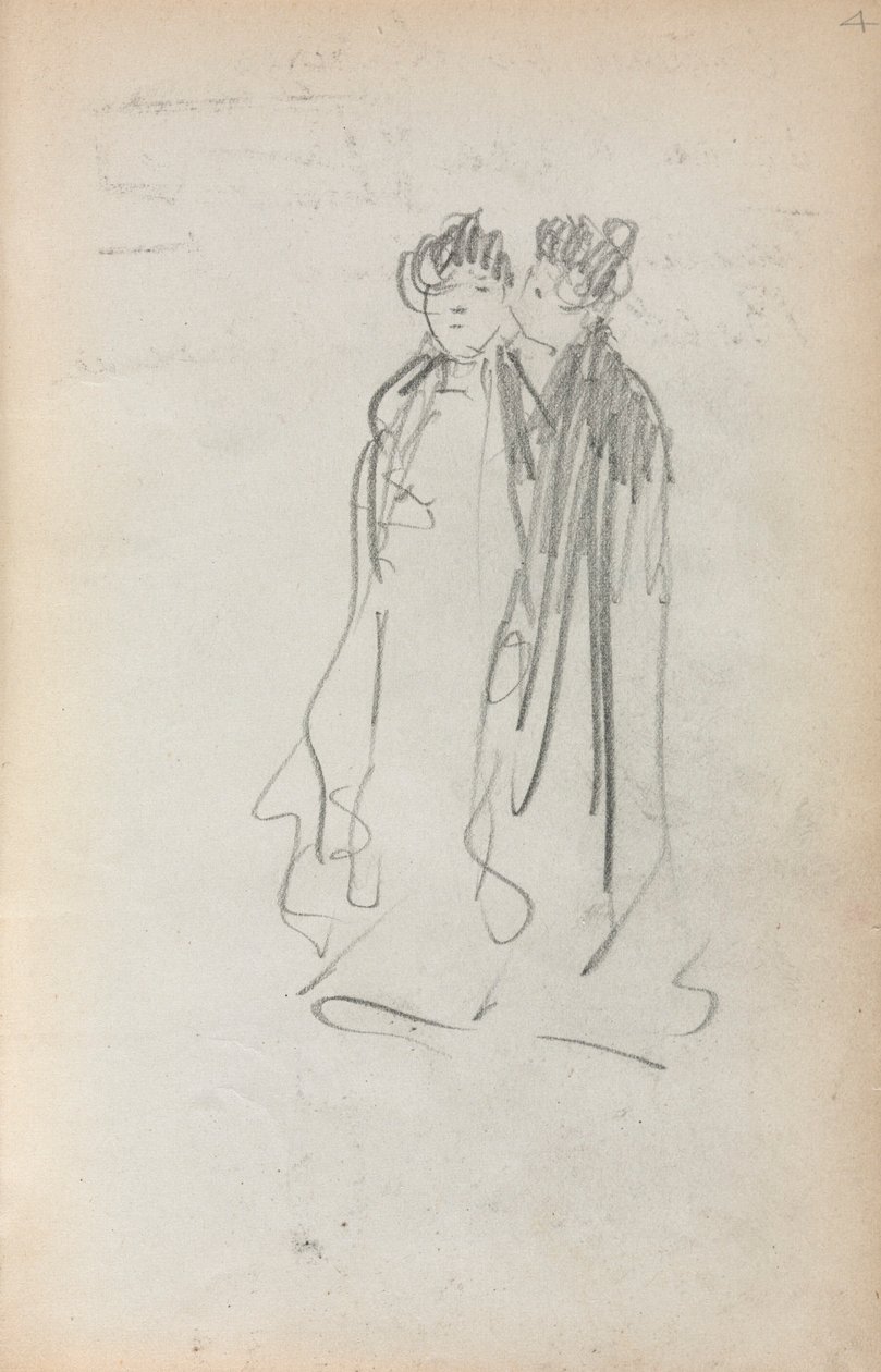 Italian Sketchbook: Two Standing Women (page 4) by Maurice Prendergast