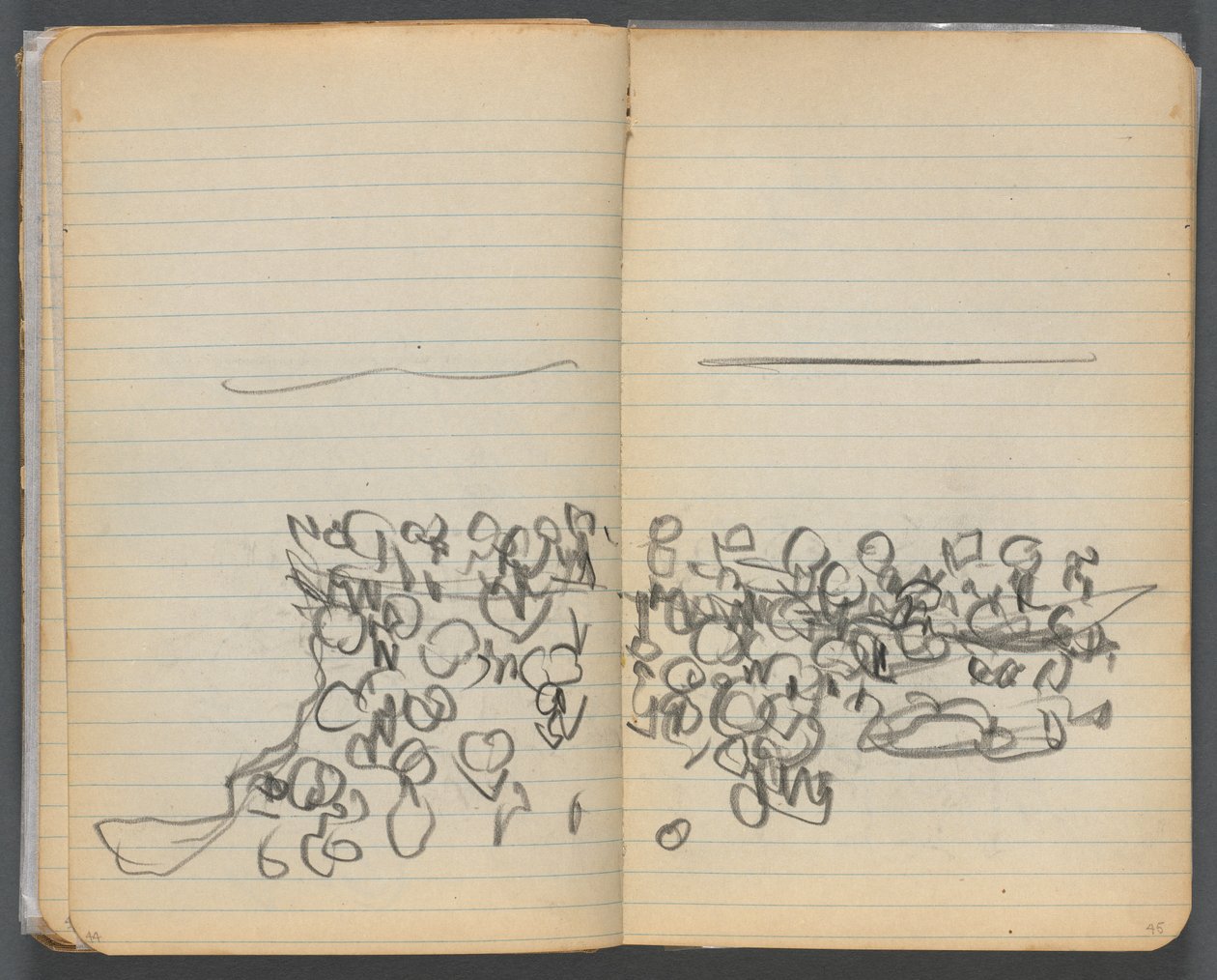 Sketchbook, page 044 & 45: Beach View by Maurice Prendergast