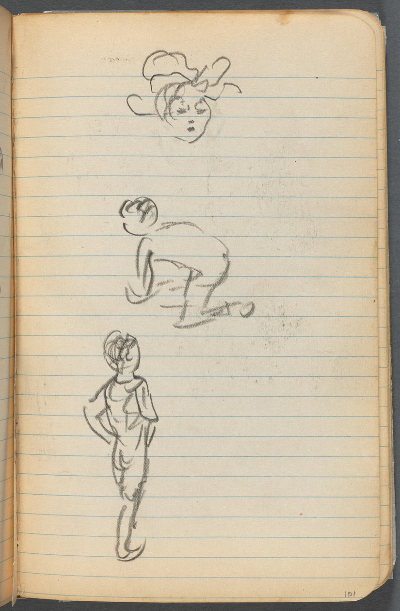 Sketchbook, page 101: Three Figures by Maurice Prendergast