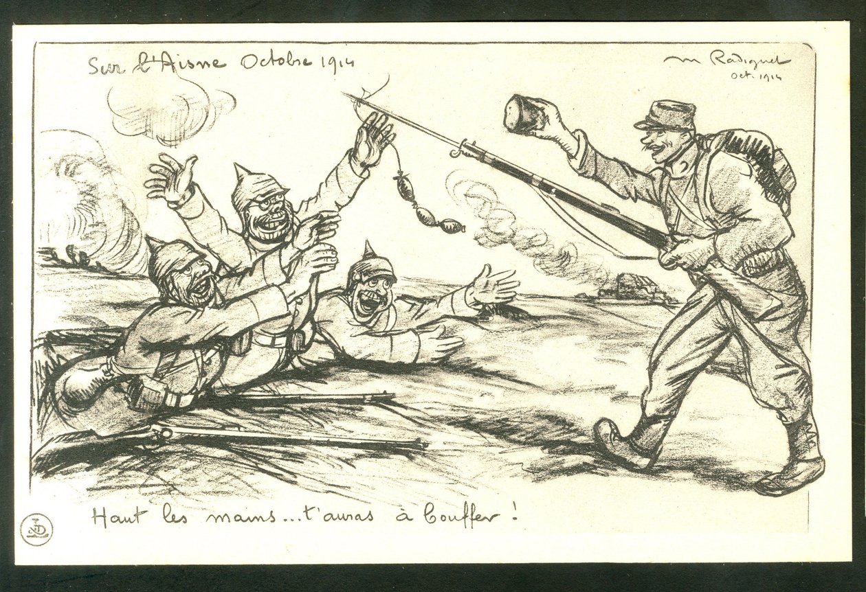 Postcard, Satirical in B & W by Maurice Radiguet