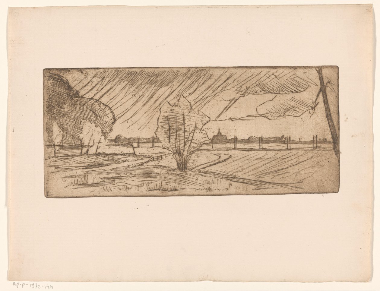 Landscape with Trees and Church by Maurits van der Valk