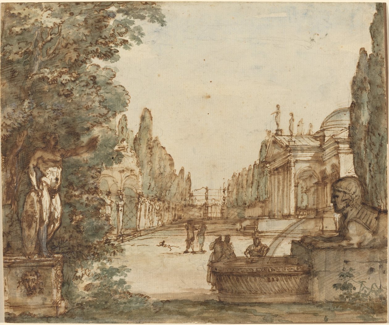 Capriccio with a Palladian Villa by Mauro Antonio Tesi