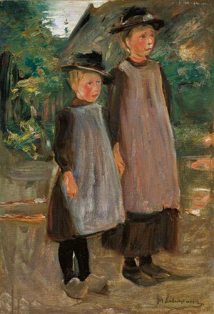 Two Dutch Children - Two Sisters by Max Liebermann