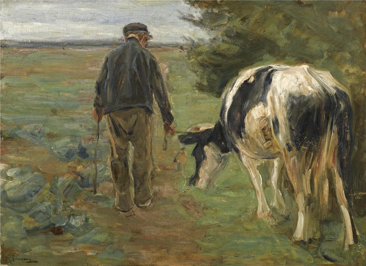 Farmer with Cow by Max Liebermann
