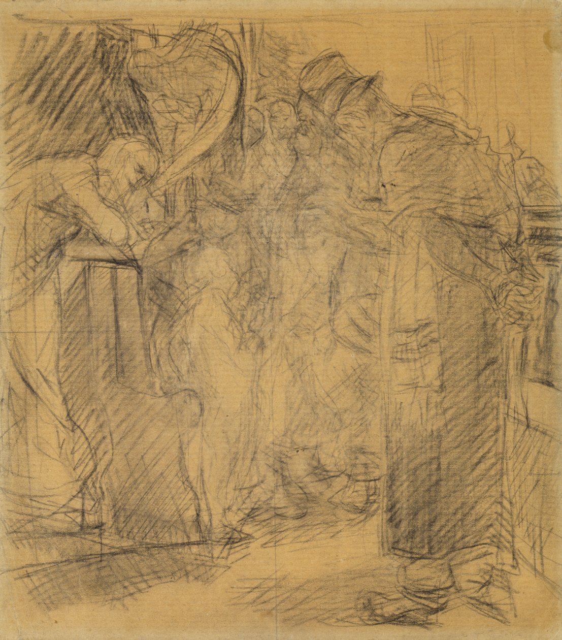 Composition sketch for Christ in the Temple by Max Liebermann