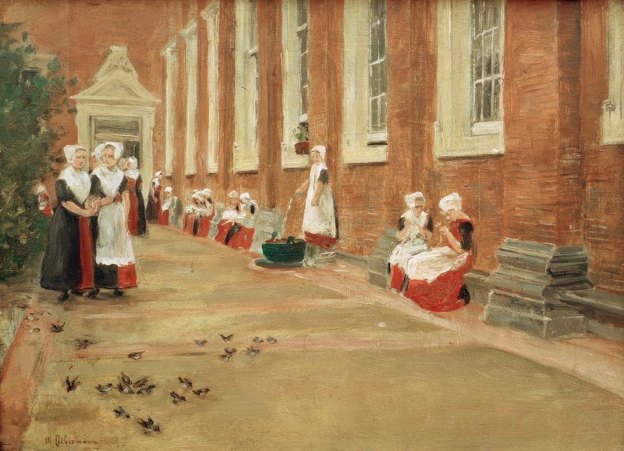 Recess in the Amsterdam Orphanage by Max Liebermann
