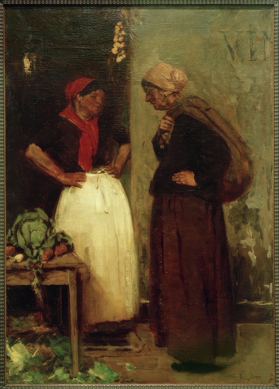 Vegetable Seller - Market Scene by Max Liebermann