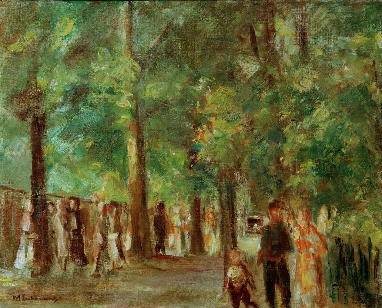 Great Lake Road in Wannsee with Walkers by Max Liebermann