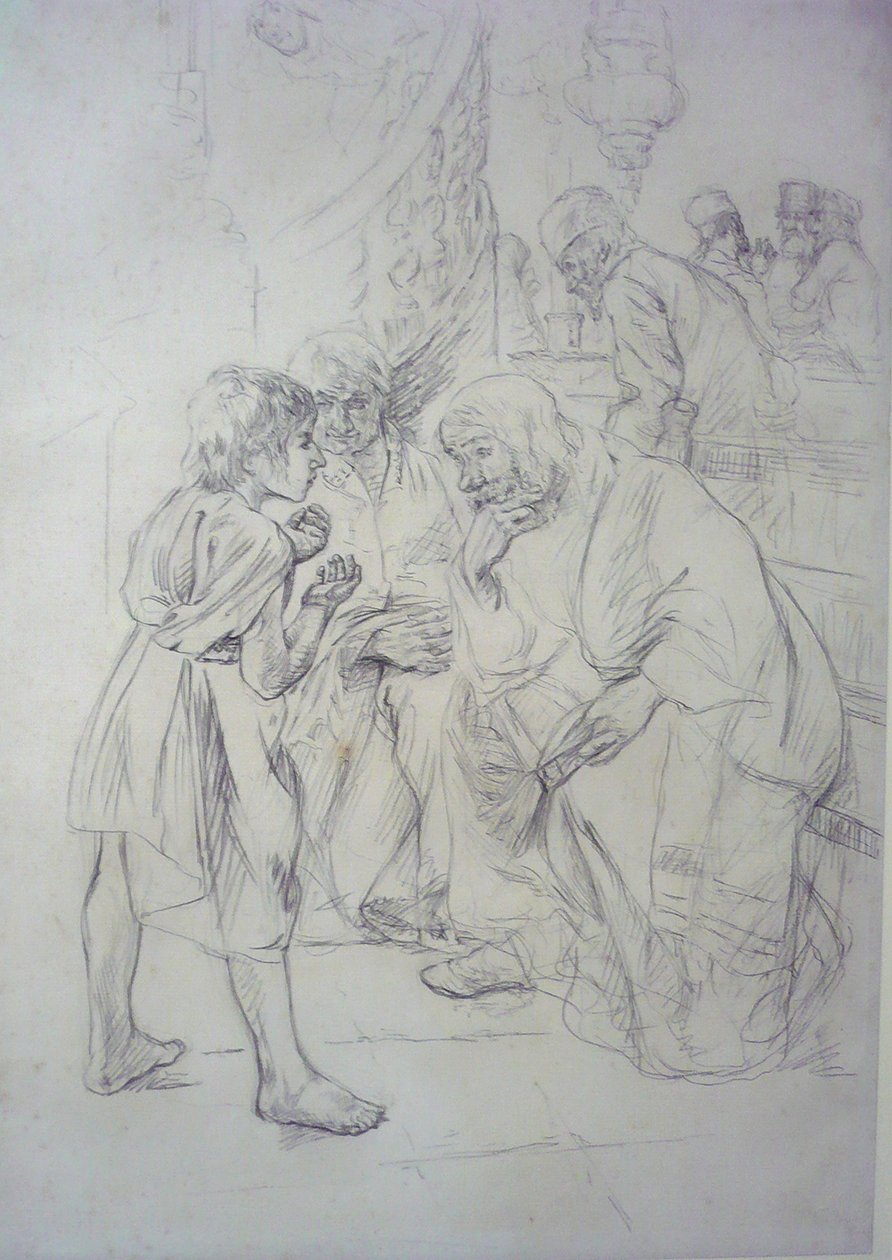 Sketch for The Twelve-Year-Old Jesus in the Temple by Max Liebermann
