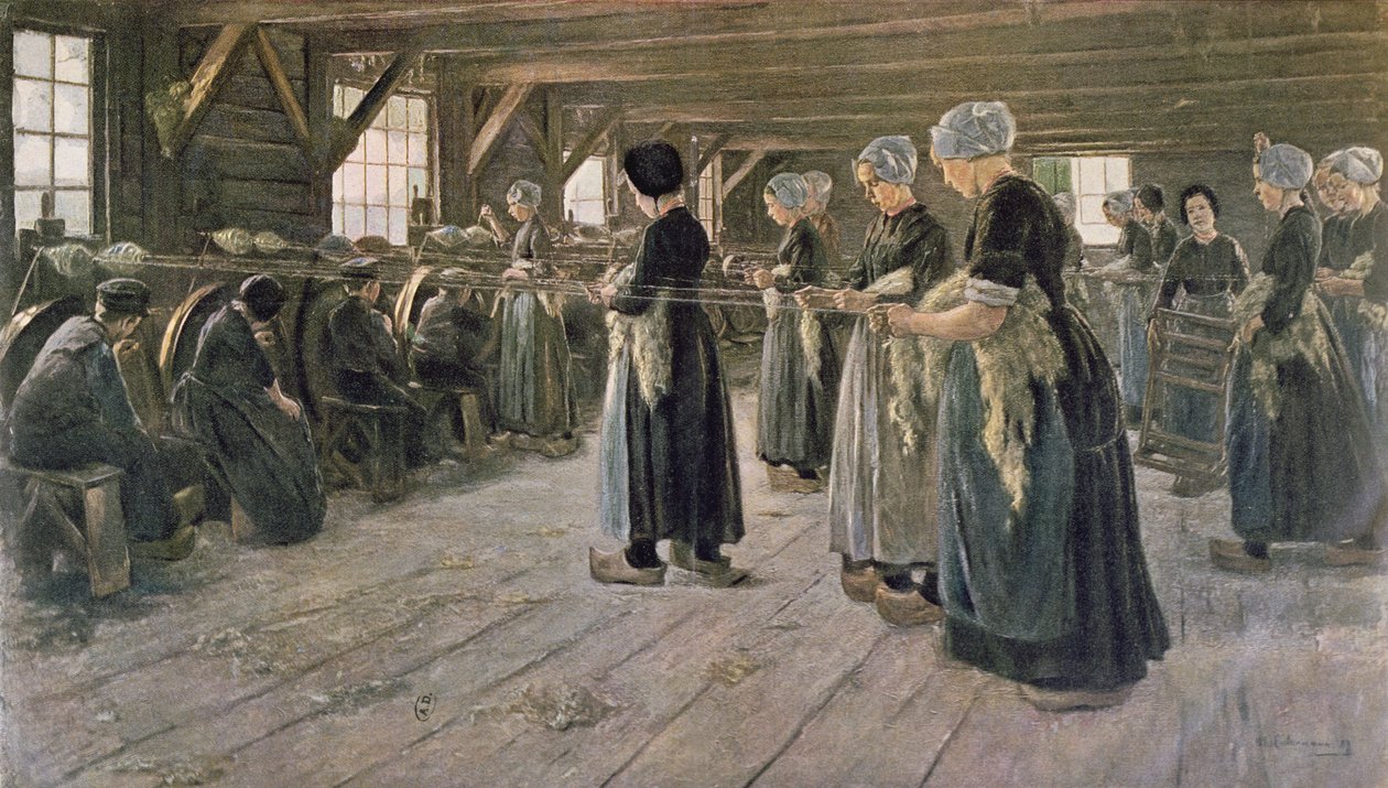 Spinning Workshop in Laren, 1889 by Max Liebermann
