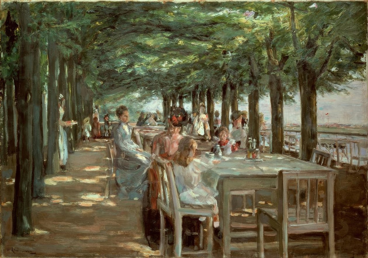 Terrace at Restaurant Jacob in Nienstedten on the Elbe by Max Liebermann