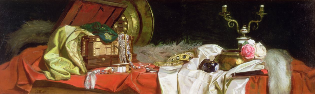 Panel over a door depicting A Lady