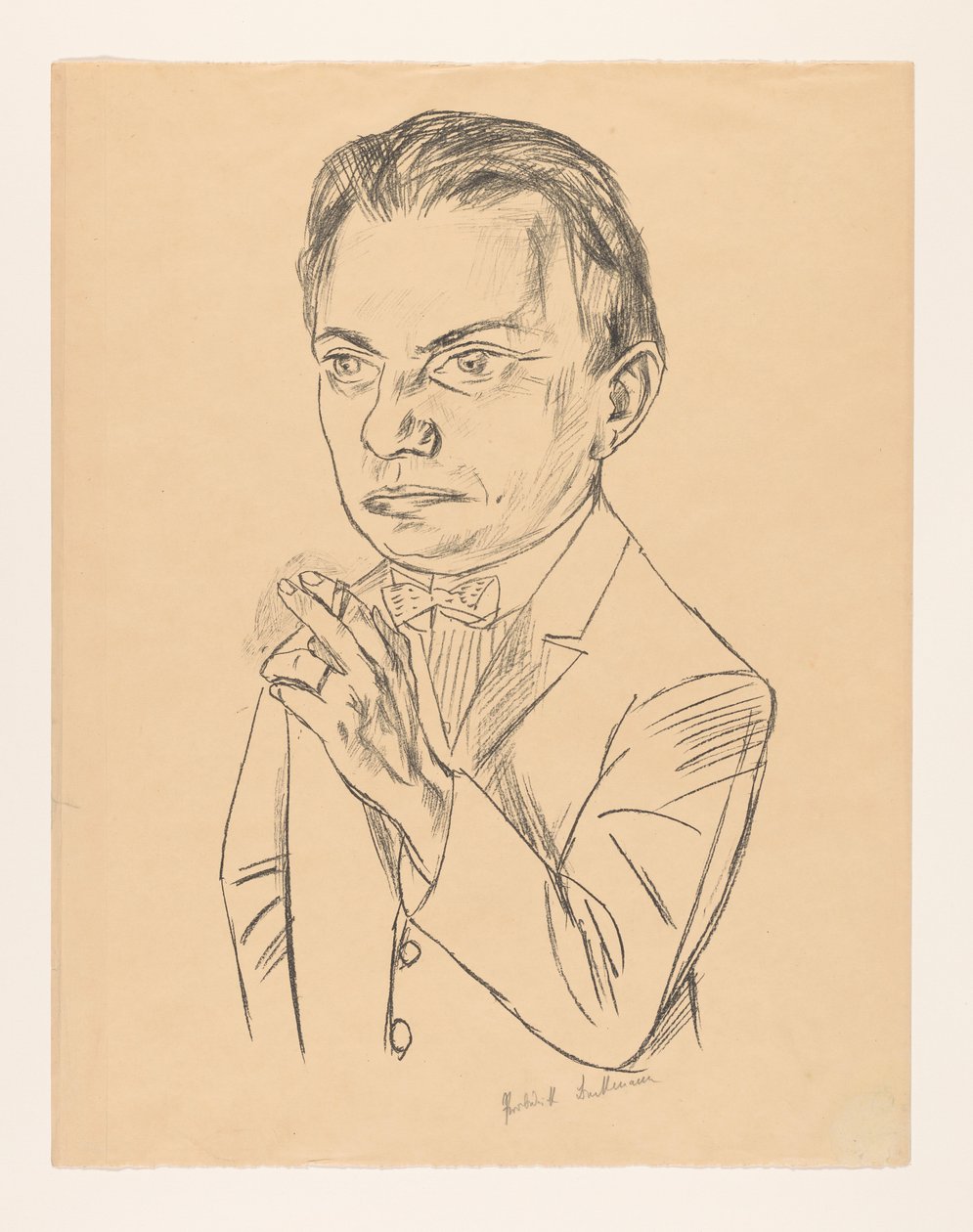 Self-Portrait with Cigarette by Max Beckmann (signed by artist)