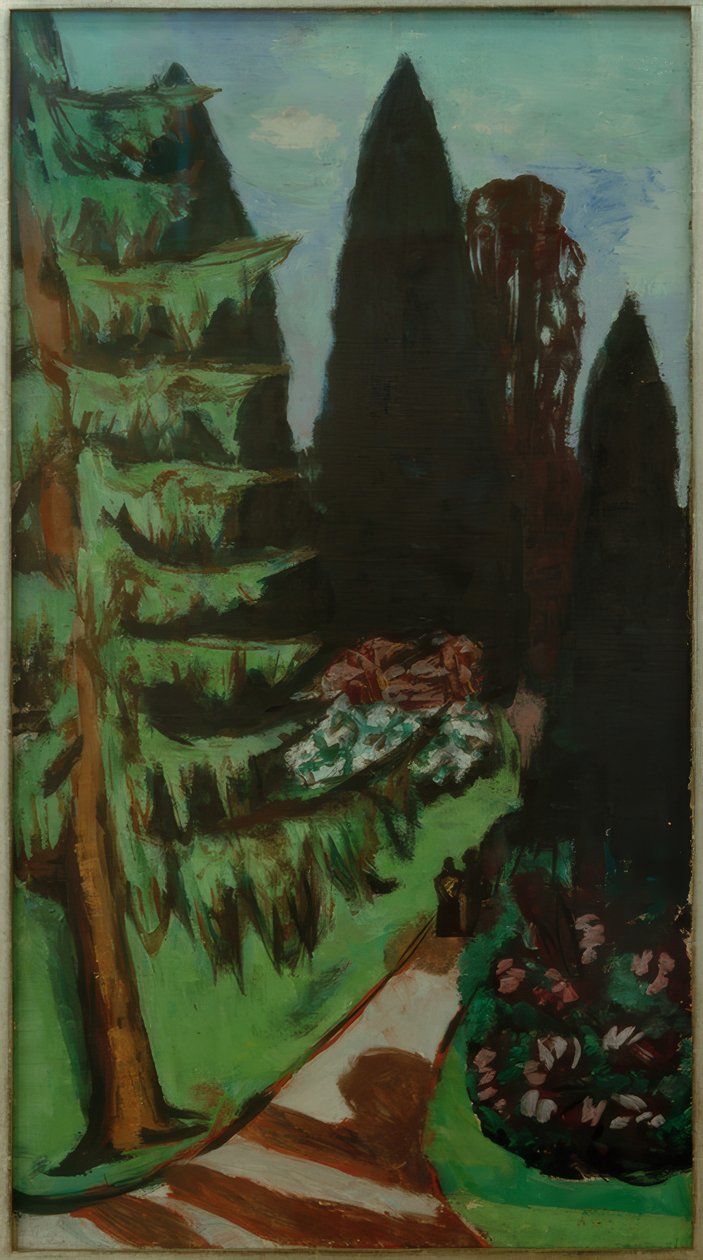 Eyckenstein Cypresses by Max Beckmann