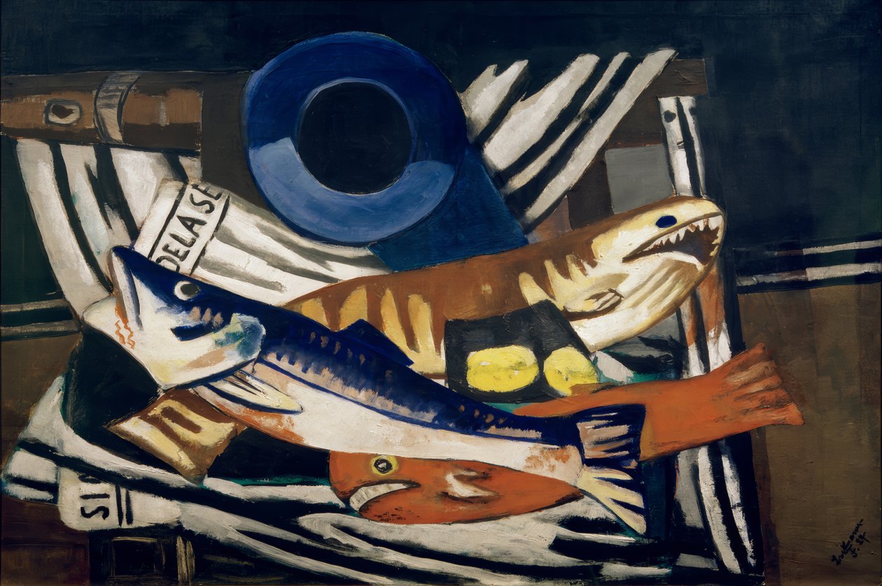 Large Fish Still Life by Max Beckmann