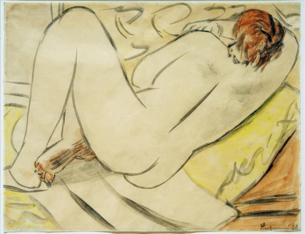 Reclining Nude by Max Beckmann