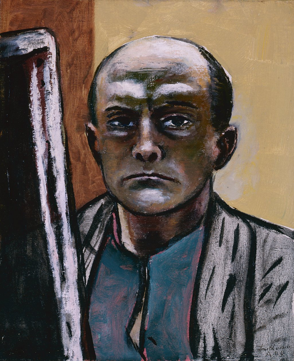 Self Portrait in Olive and Brown by Max Beckmann