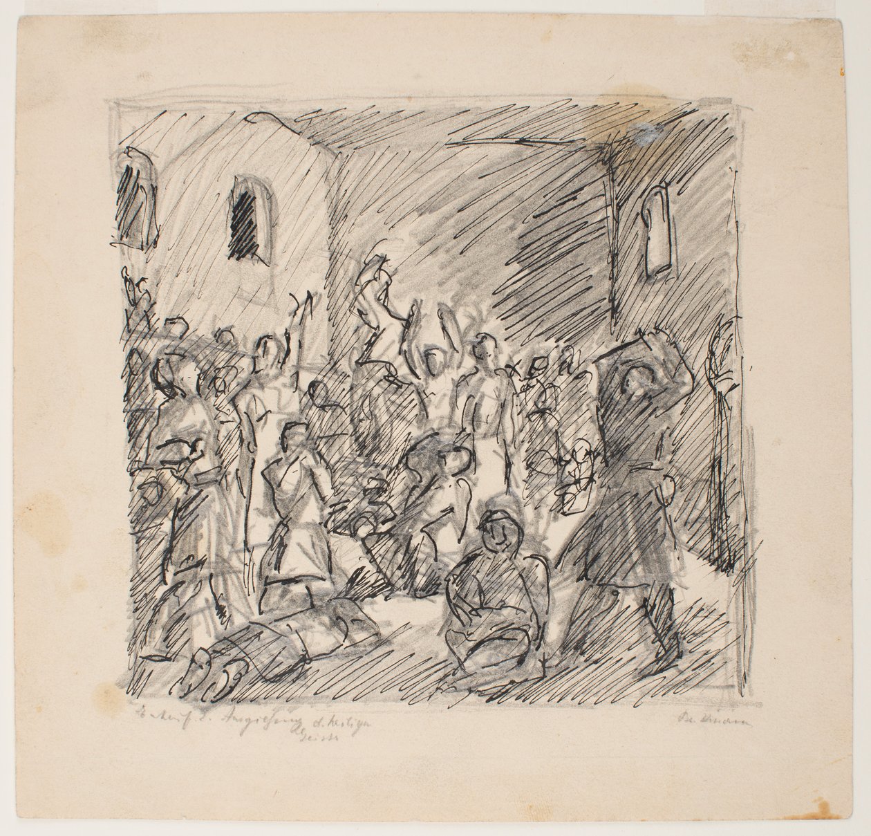 Sketch for Receiving the Holy Ghost by Max Beckmann