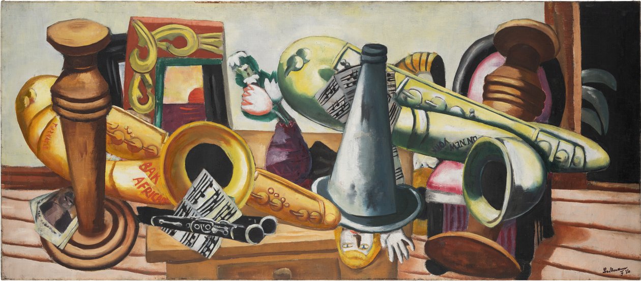 Still Life With Saxophones by Max Beckmann