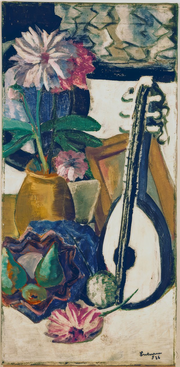 Still Life with Purple Dahlias by Max Beckmann