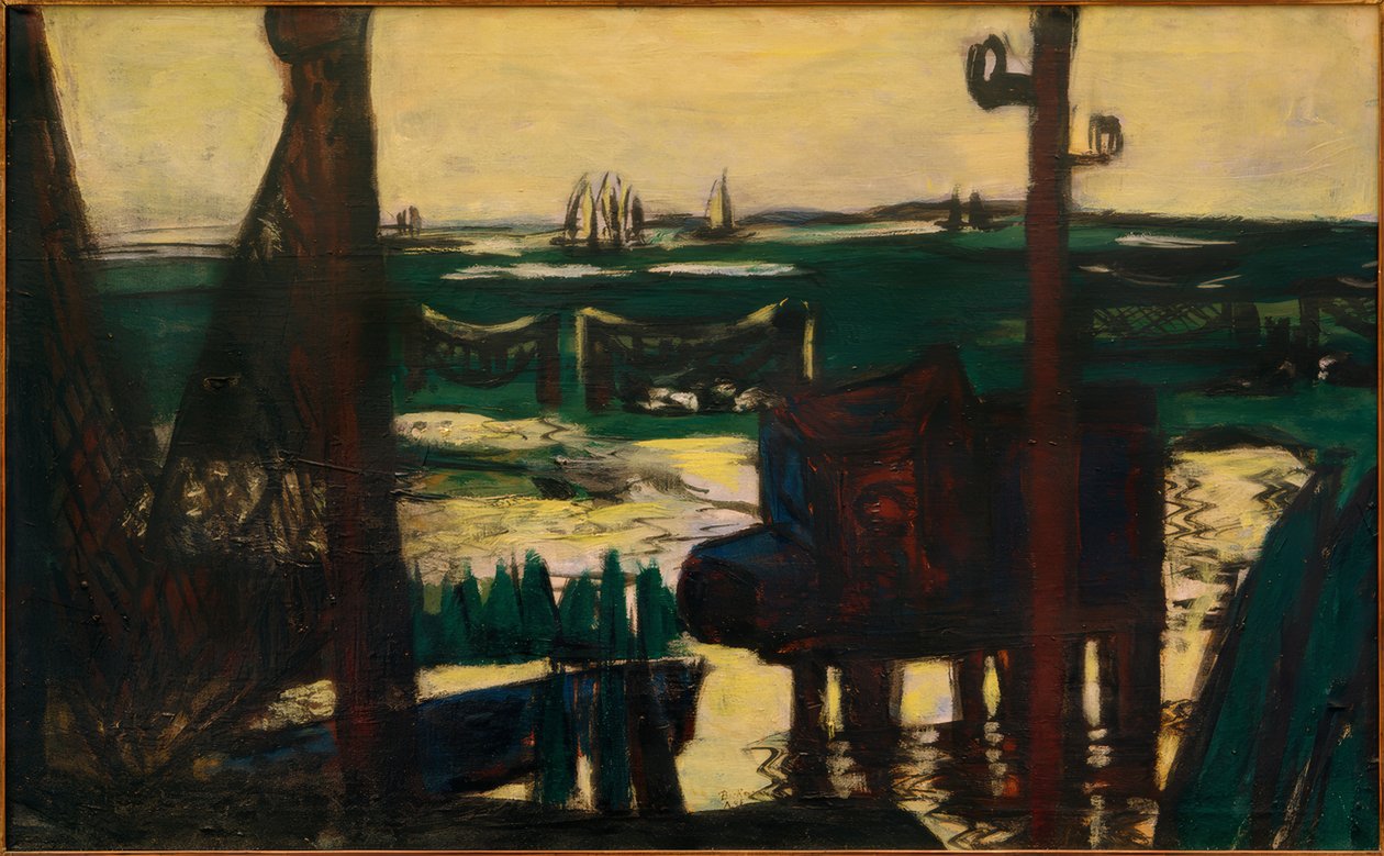 Wadden Sea Green and Black-Yellow by Max Beckmann