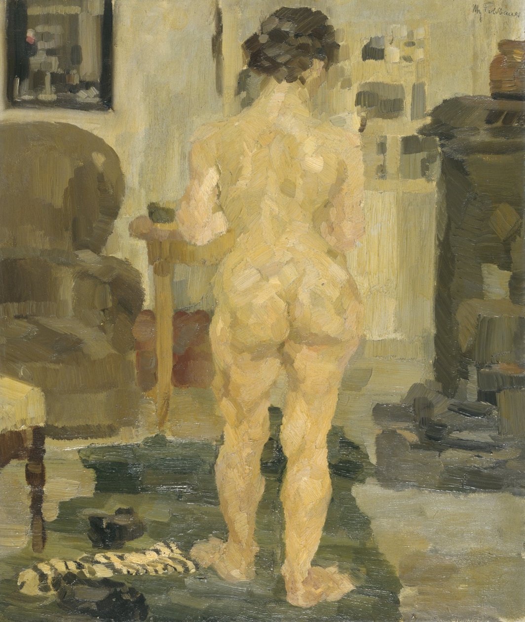 Nude by the Stove by Max Feldbauer