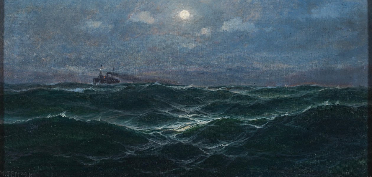 Steamer on the High Seas by Max Jensen