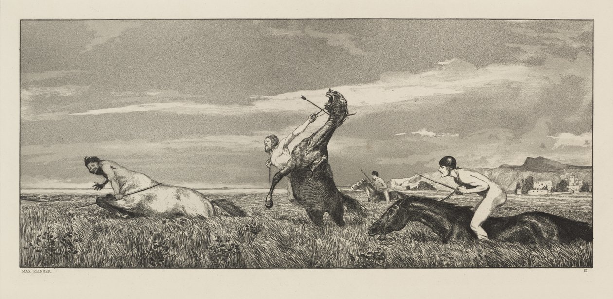 Intermezzi, Opus IV, Bl. 3: Centaur Pursued by Max Klinger