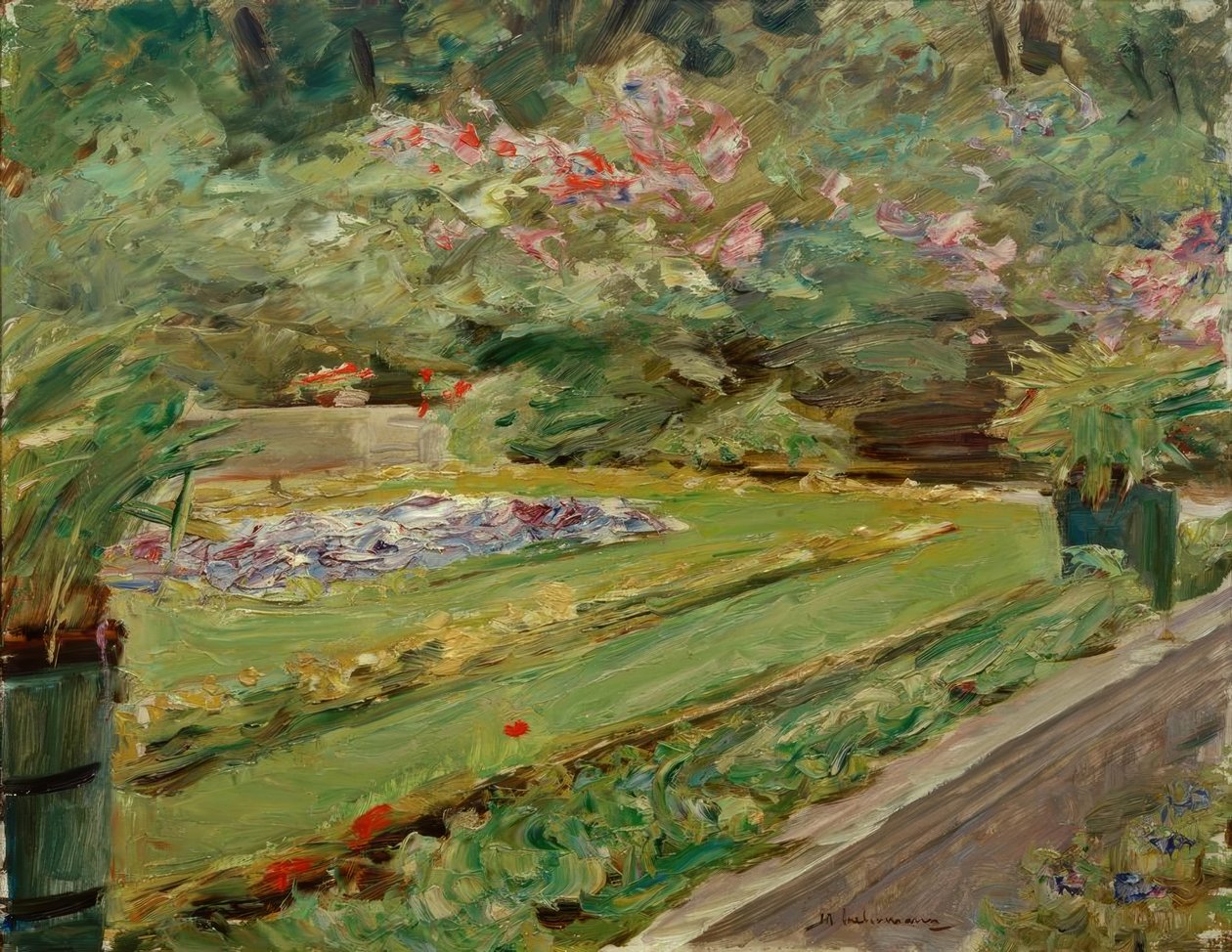 The Flower Terrace in Wannsee Garden Facing Northwest by Max Liebermann