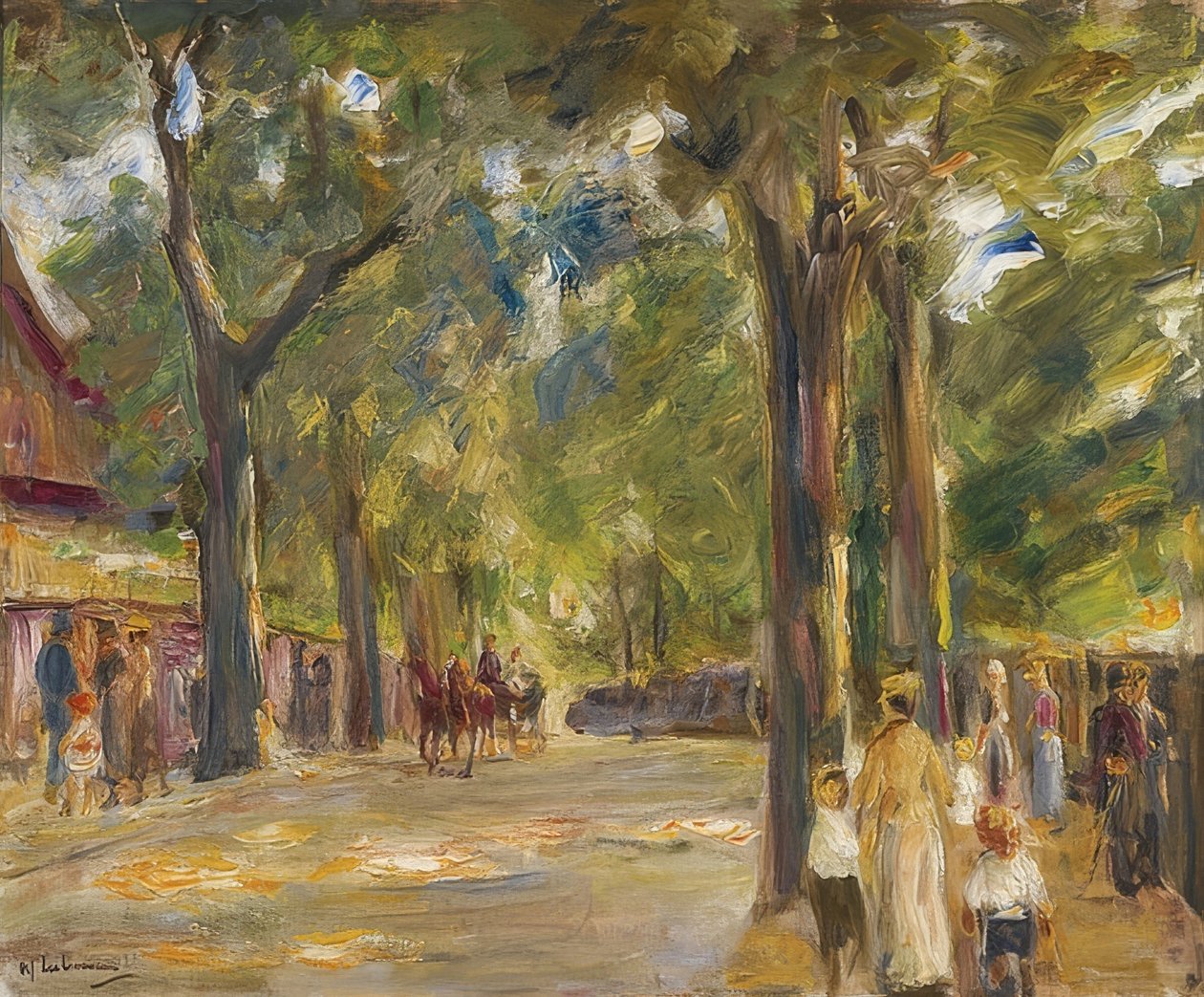 The Great Seestrasse in Wannsee with Walkers by Max Liebermann