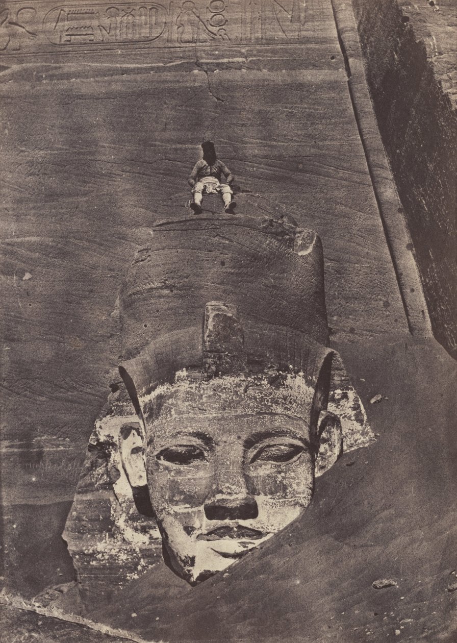 Westernmost Colossus, the Great Temple, Abu Simbel by Maxime Du Camp