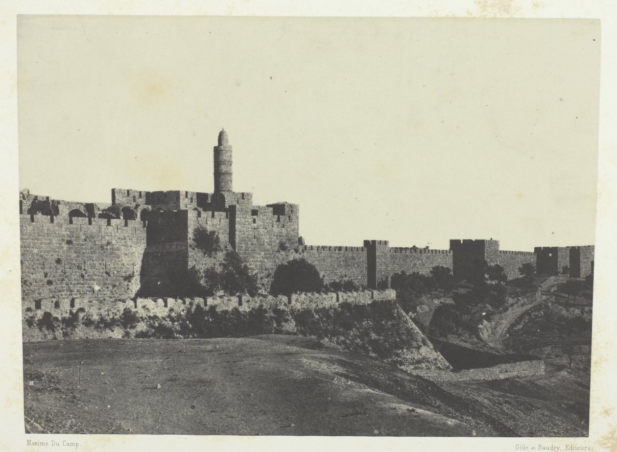 Jerusalem, Western Part of the Walls; Palestine by Maxime Du Camp