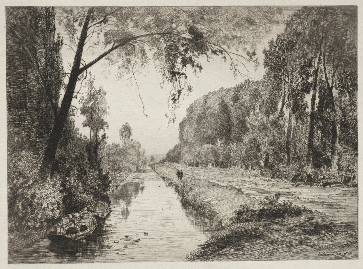 Canal at Pont Sainte-Maxence by Maxime Lalanne