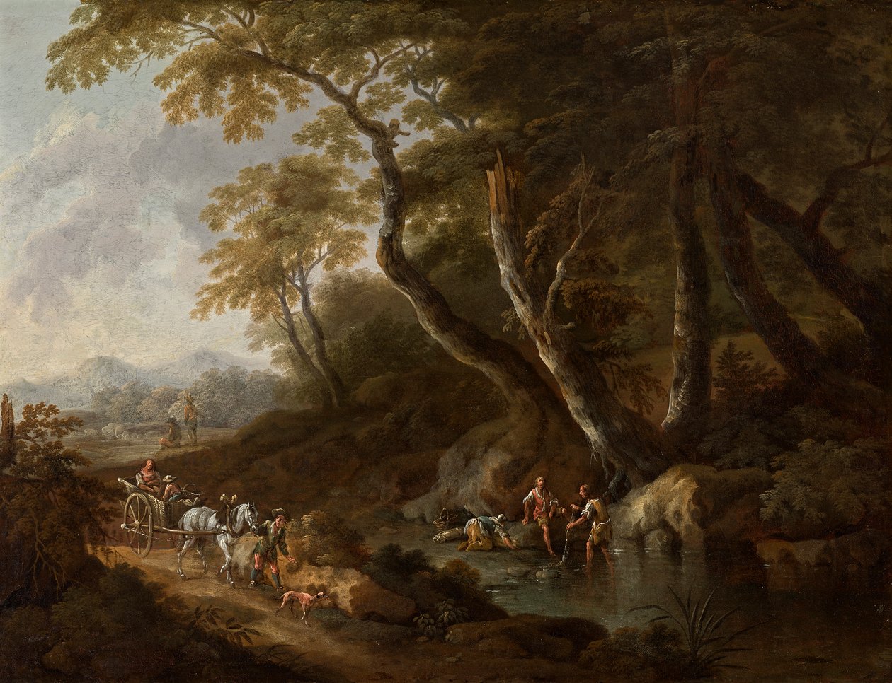 Forest Landscape with Water on the Right by Maximilian Joseph Schinnagl