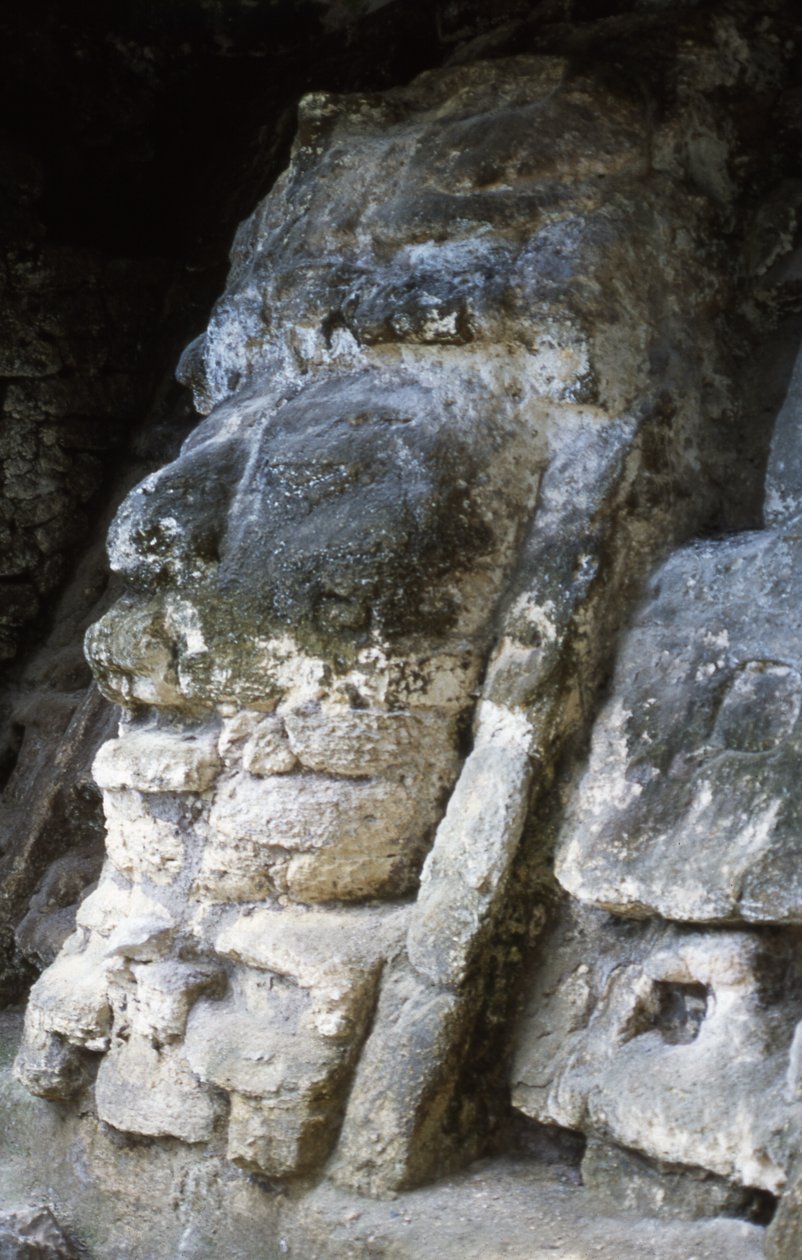 Mask on a pyramid, 200 BC by Mayan