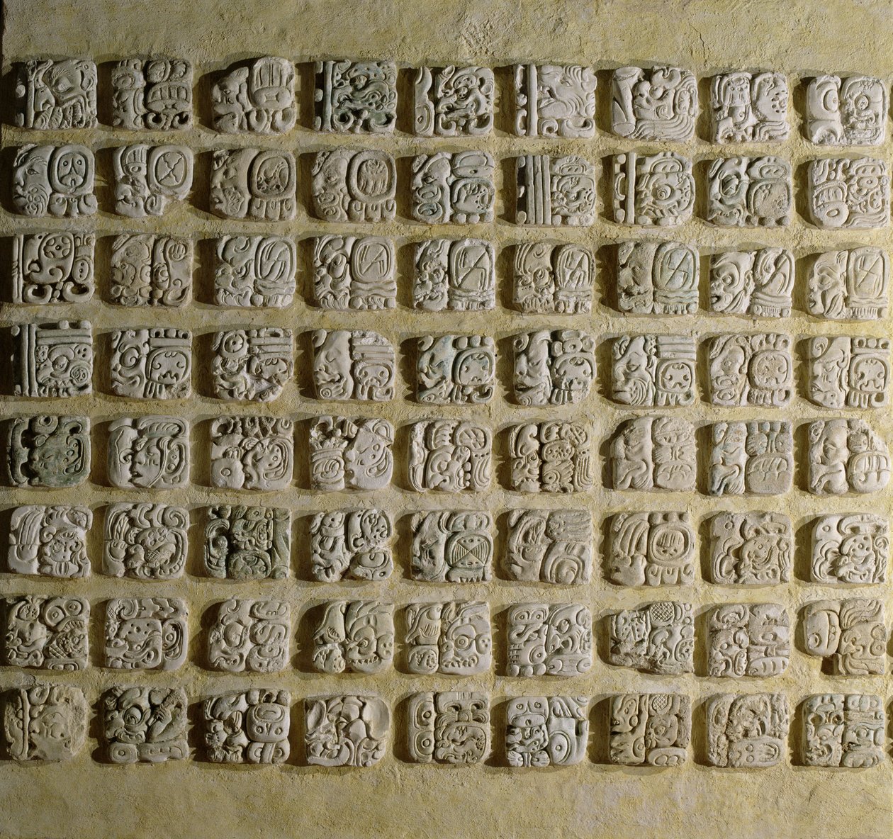 Panel of glyphs, from Temple XVIII, Palenque, Chiapas, Mexico, Late Classical Period by Mayan