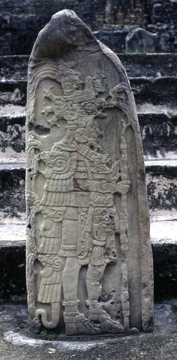 Tikal Stela 9, Early Classic Period by Mayan