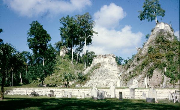 Forecourt with Stele and Temple Mound by Mayan