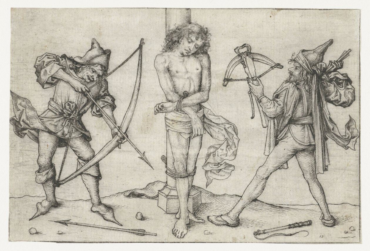 Saint Sebastian with Archers by Meester van het Amsterdamse Kabinet