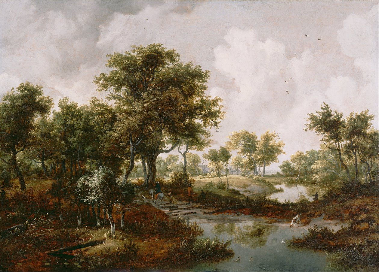 A Wooded Landscape by Meindert Hobbema