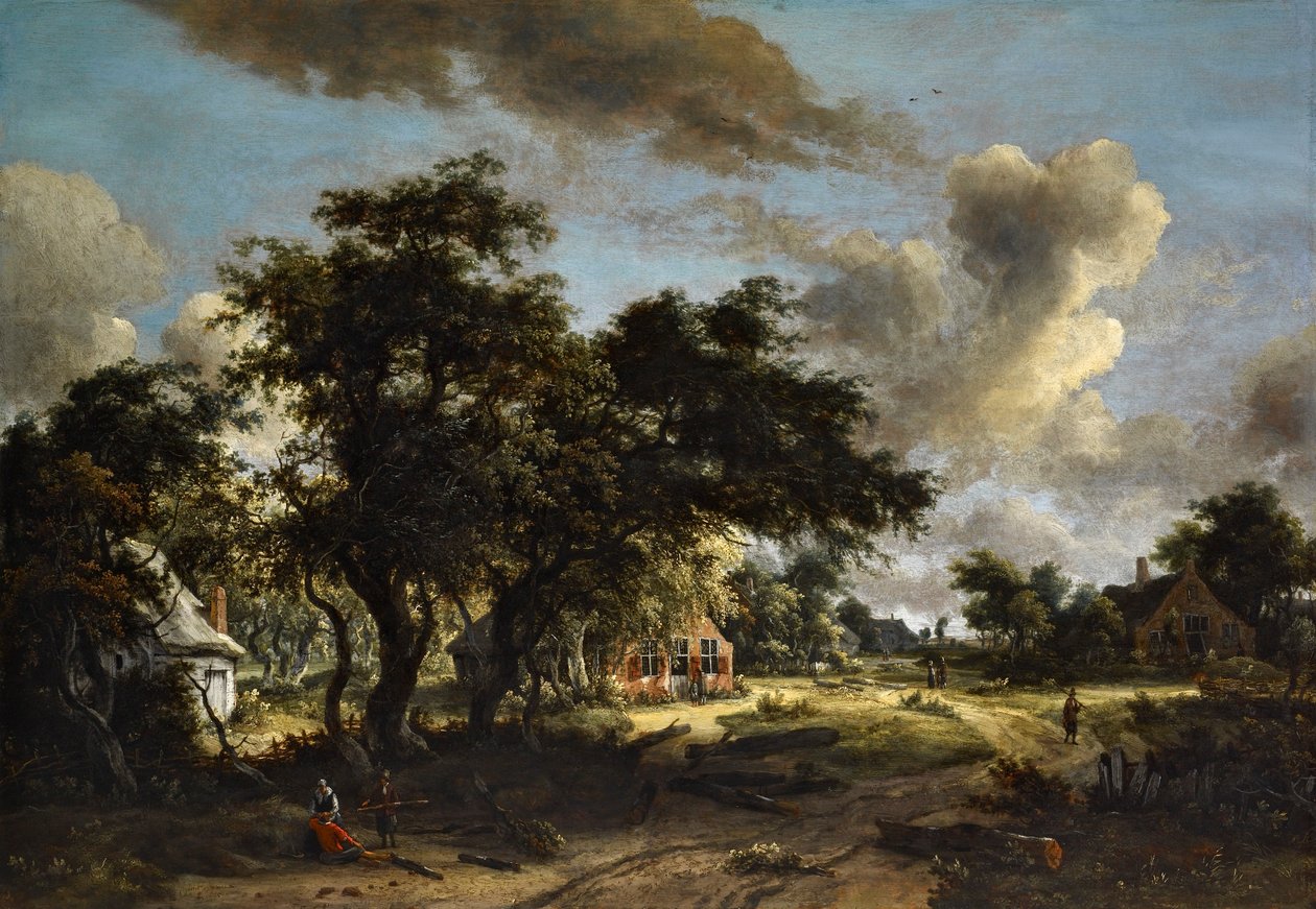 Village among Trees by Meindert Hobbema