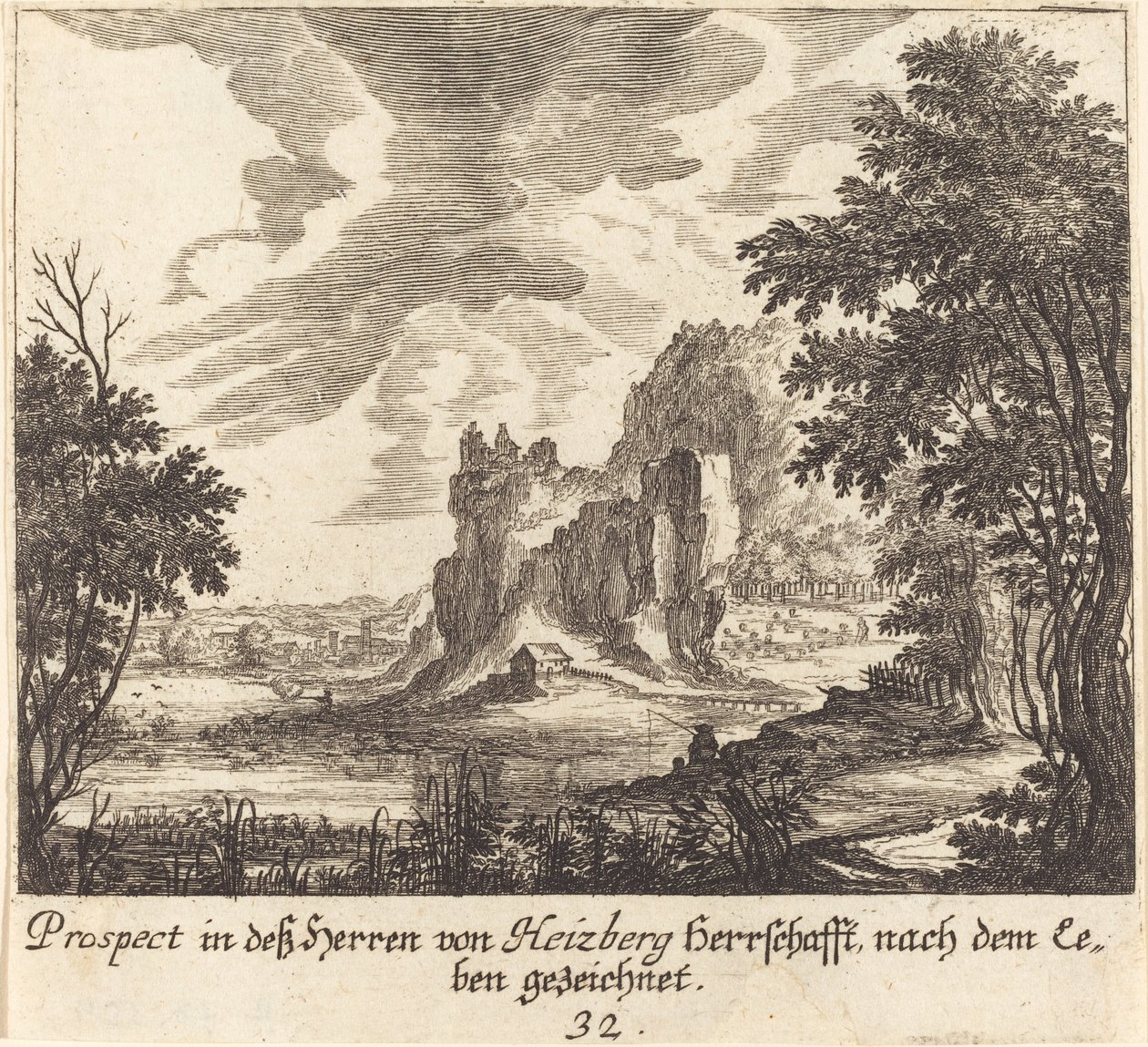 Mountain View by Melchior Küsel after Johann Wilhelm Baur