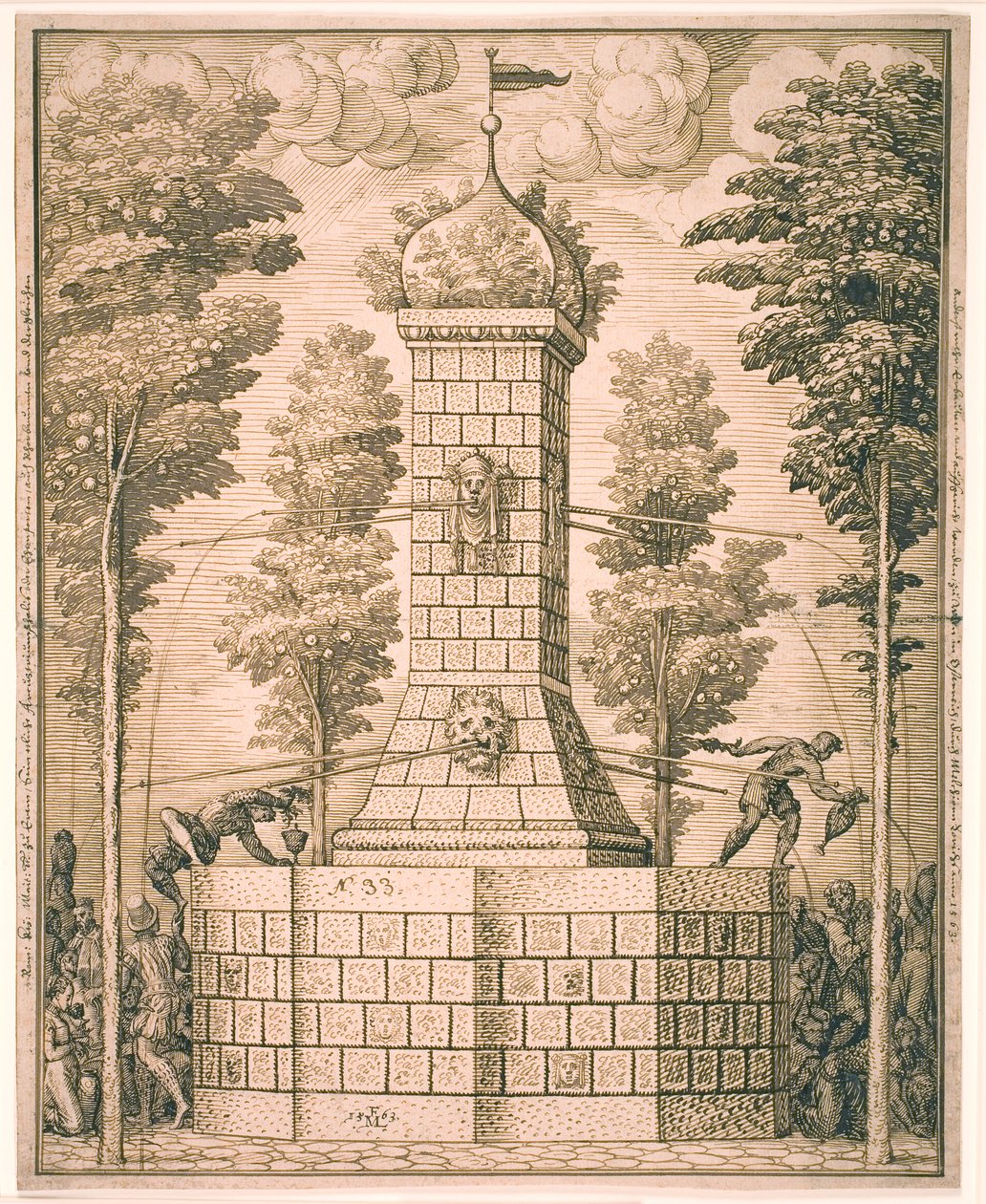 Fountain with Masks by Melchior Lorck