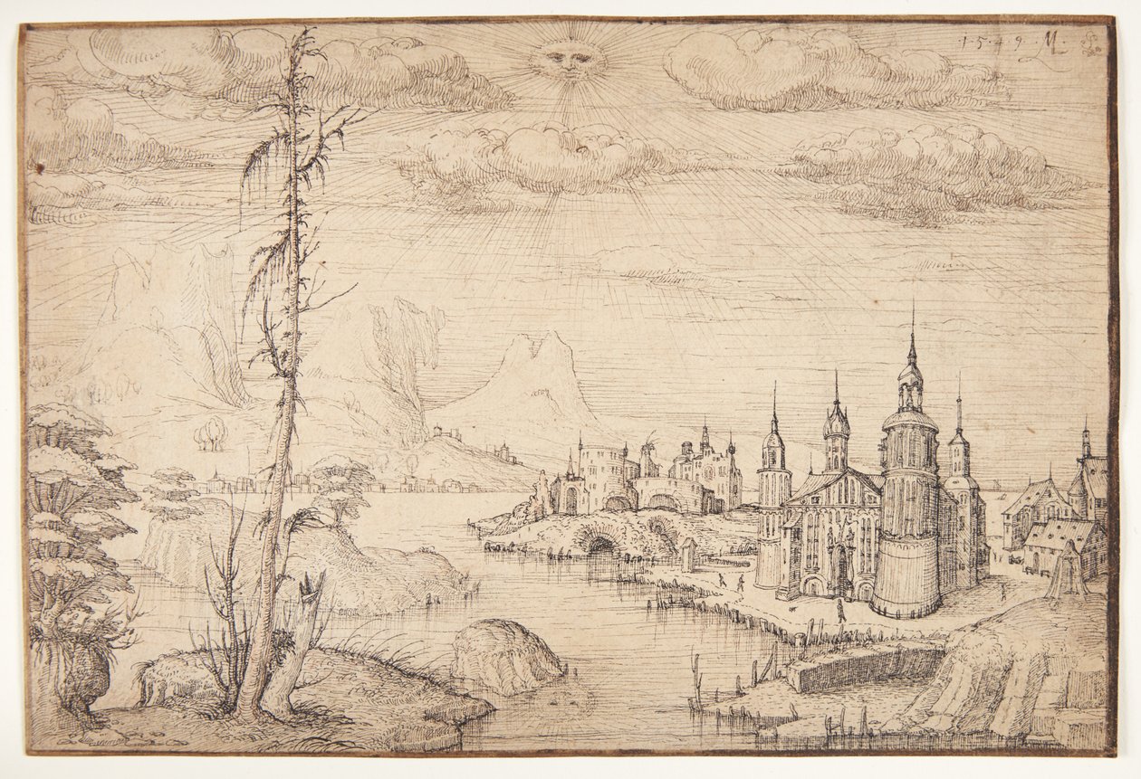 Landscape with a Town by Melchior Lorck