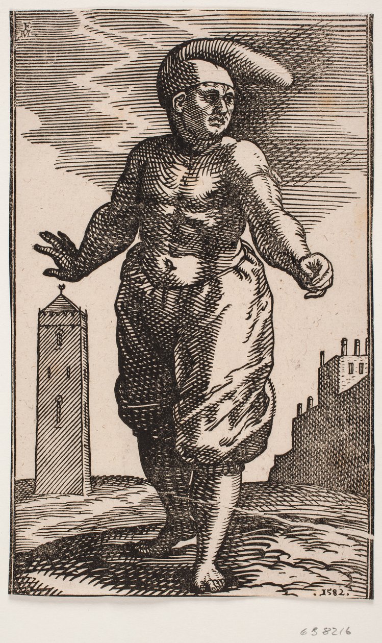 Standing Man with Naked Upper Body by Melchior Lorck