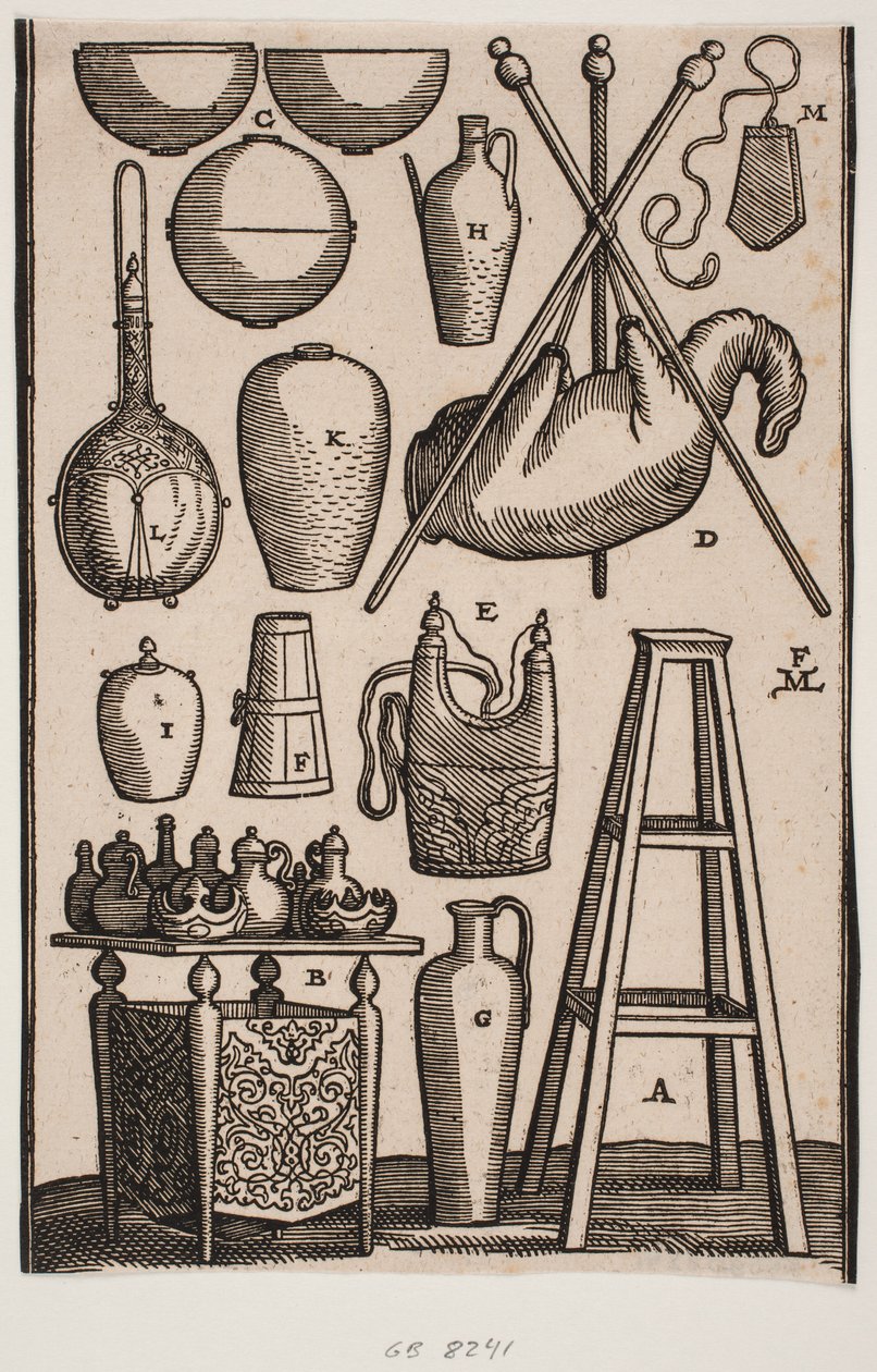 Twelve Different Household Utensils by Melchior Lorck